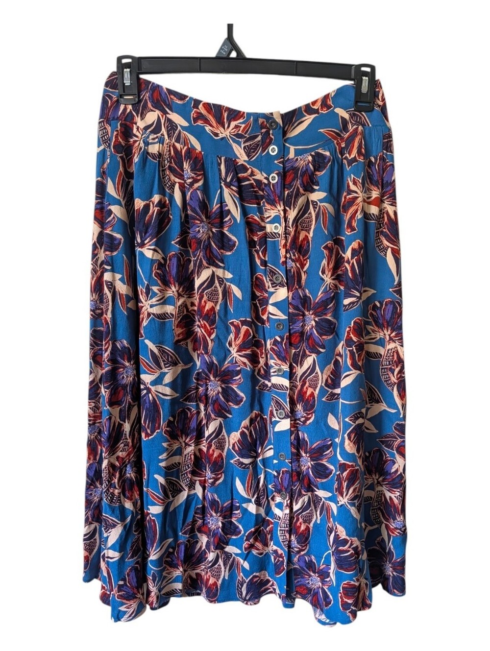 Garnet Hill Floral Midi Skirt Size Large